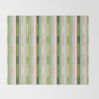 Vertical Striped Geo Chain Geometric Pattern Green Pink Yellow Throw Blanket Gallery Image 2