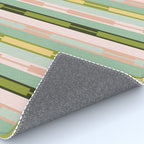 Vertical Striped Geo Chain Geometric Pattern Green Pink Yellow Rug Gallery Image 4