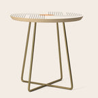 Geometric Lines in Black and Beige 14 (Rainbow and Sun Abstraction) Side Table Gallery Image 1