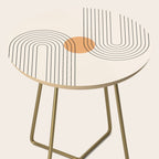 Geometric Lines in Black and Beige 14 (Rainbow and Sun Abstraction) Side Table Gallery Image 2