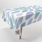Festive, Flower Bloom, Purple and Teal, Floral Prints Tablecloth Gallery Image 1