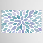 Festive, Flower Bloom, Purple and Teal, Floral Prints Tablecloth Gallery Image 2