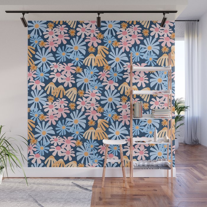 Daisies pattern Wall Mural Gallery Image 1