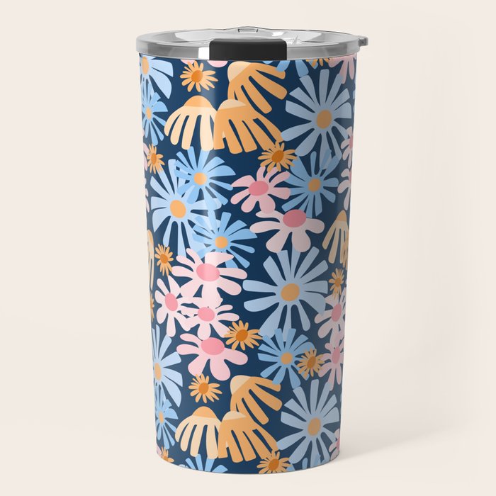 Daisies pattern Travel Mug Gallery Image 1
