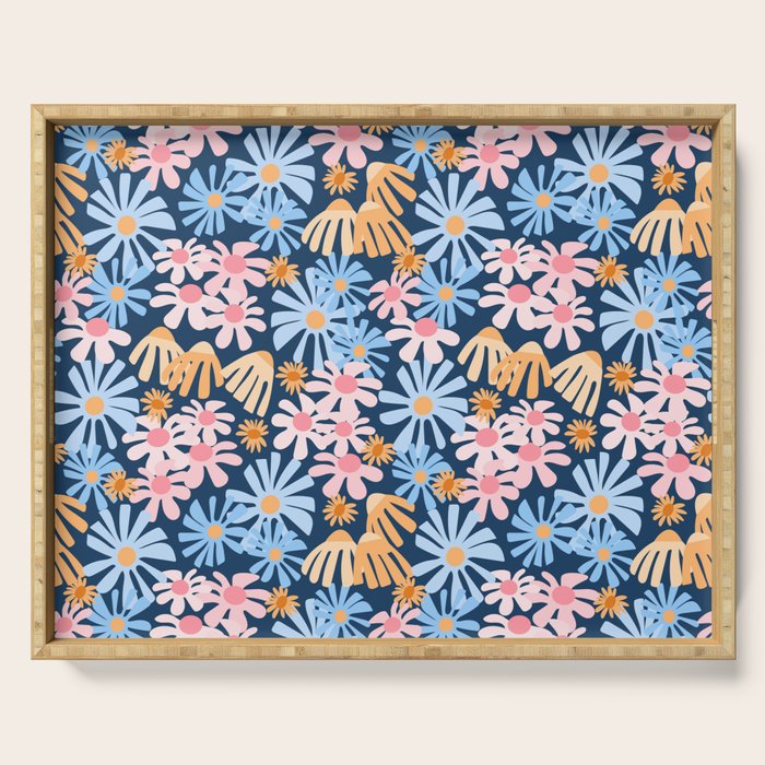 Daisies pattern Serving Tray Gallery Image 1