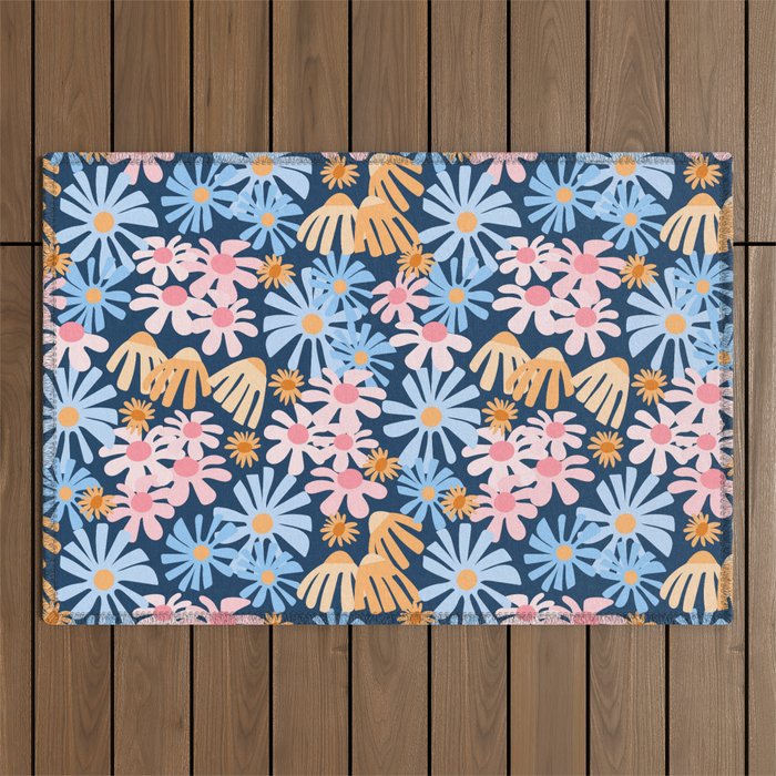 Daisies pattern Outdoor Rug Gallery Image 1