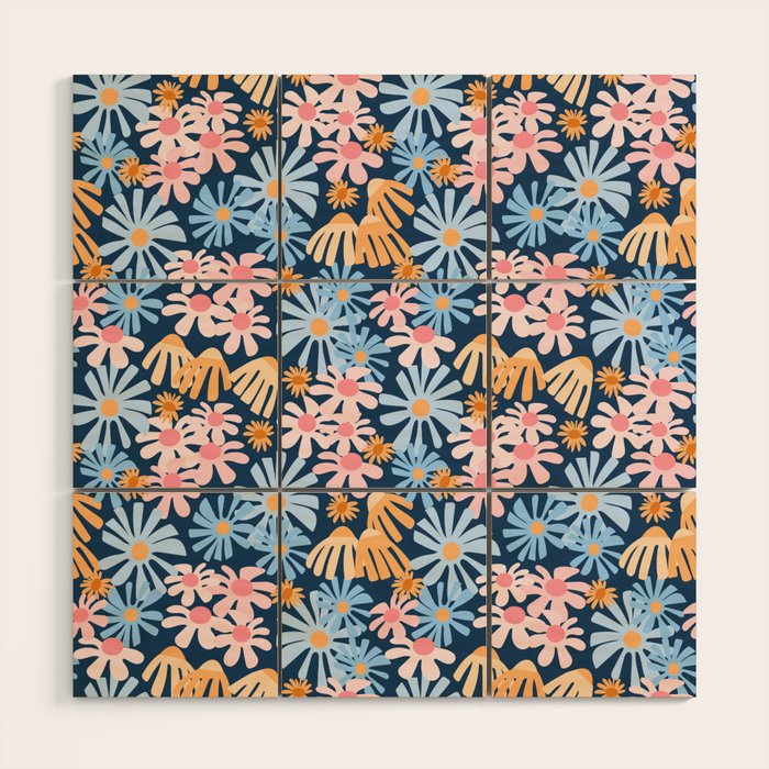 Daisies pattern Wood Wall Art Gallery Image 1