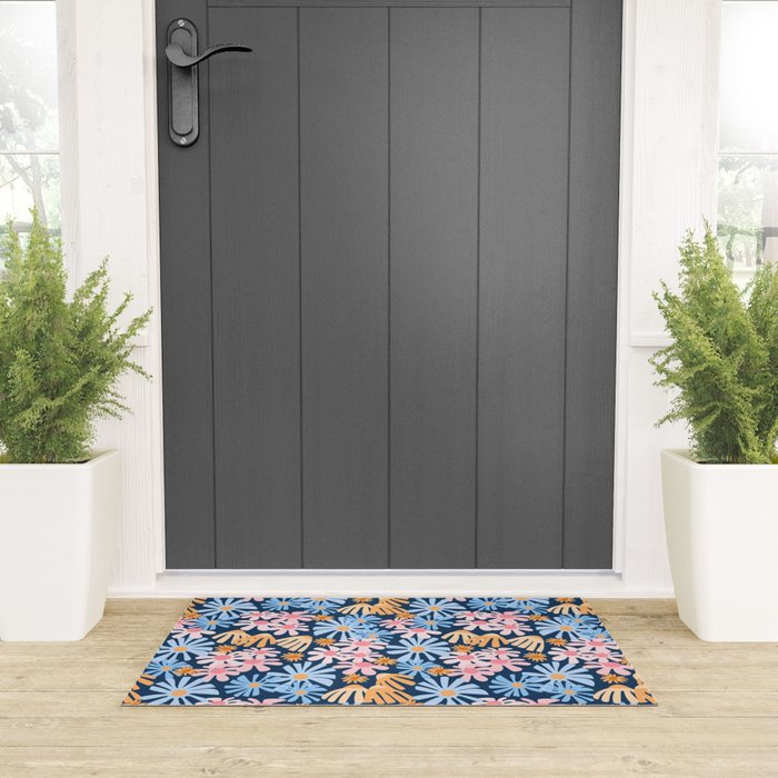 Daisies pattern Welcome Mat Gallery Image 3