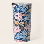 Daisies pattern Travel Mug Gallery Image 3