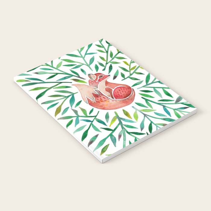Woodland Fox - Green Leaves Notebook Gallery Image 2