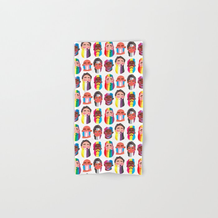 Gay pride rainbow gender flags beard men Bath Towel Gallery Image 1