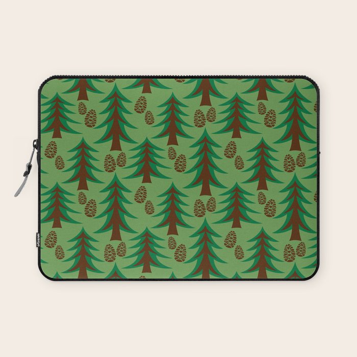 Abstract Fir Trees and Pine Cones Laptop Sleeve Gallery Image 1