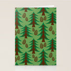 Abstract Fir Trees and Pine Cones Stationery Card Gallery Image 2