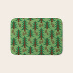 Abstract Fir Trees and Pine Cones Bath Mat Gallery Image 1