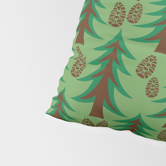 Abstract Fir Trees and Pine Cones Pillow Sham Gallery Image 4