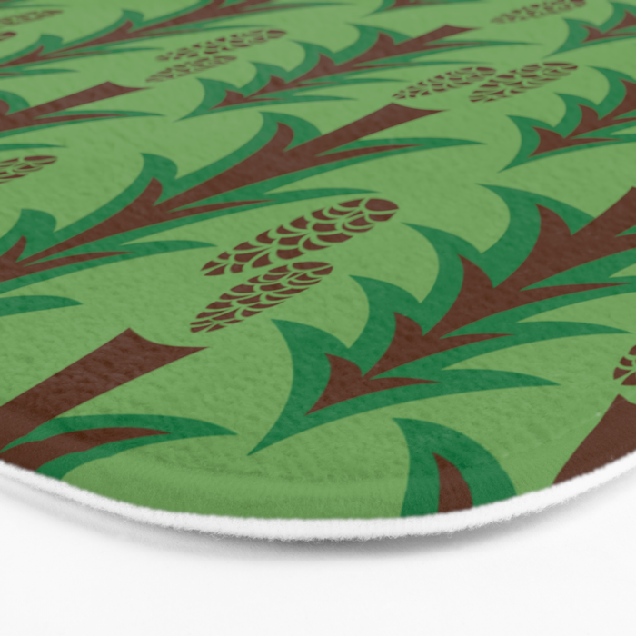 Abstract Fir Trees and Pine Cones Bath Mat Gallery Image 3
