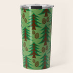 Abstract Fir Trees and Pine Cones Travel Mug Gallery Image 1