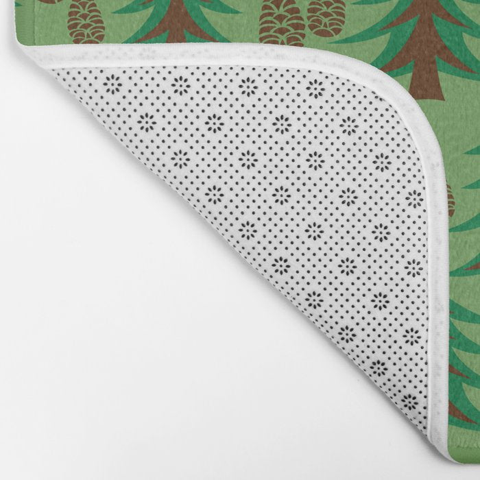 Abstract Fir Trees and Pine Cones Bath Mat Gallery Image 2