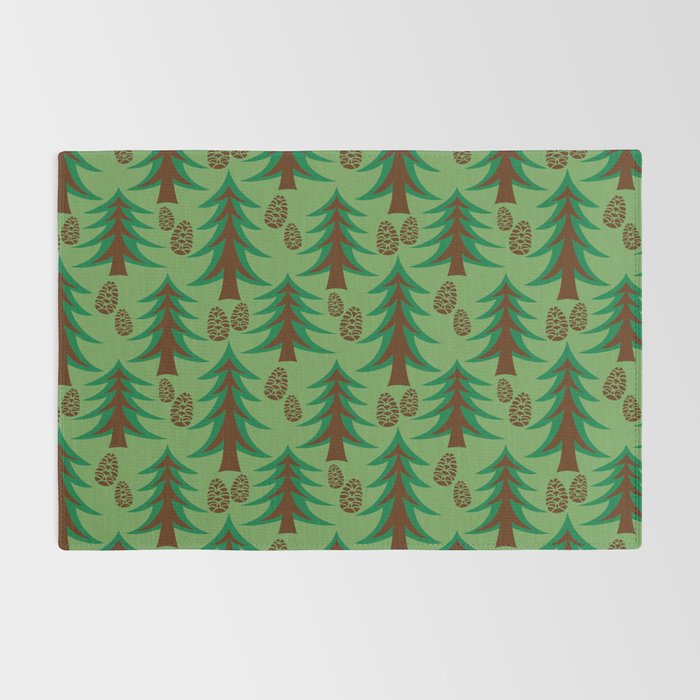 Abstract Fir Trees and Pine Cones Rug Gallery Image 2
