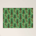 Abstract Fir Trees and Pine Cones Welcome Mat Gallery Image 1