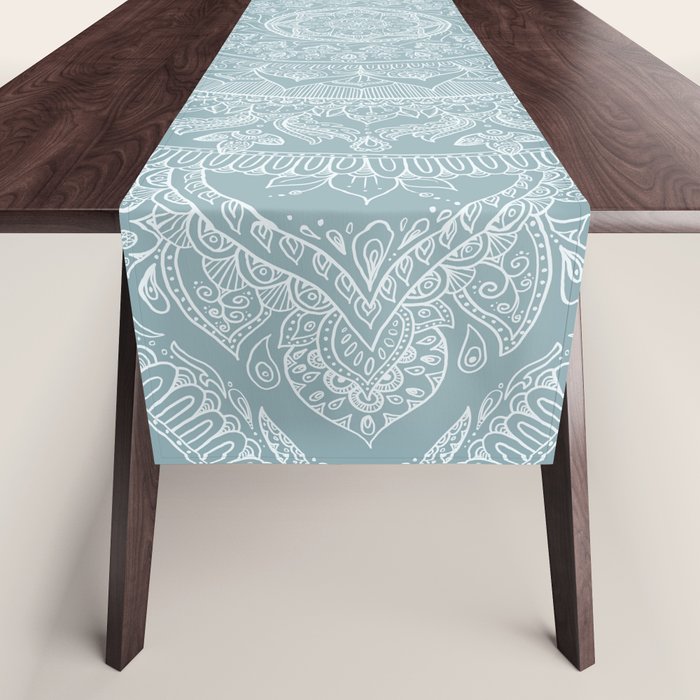 Mandala - Soft turquoise Table Runner Gallery Image 1