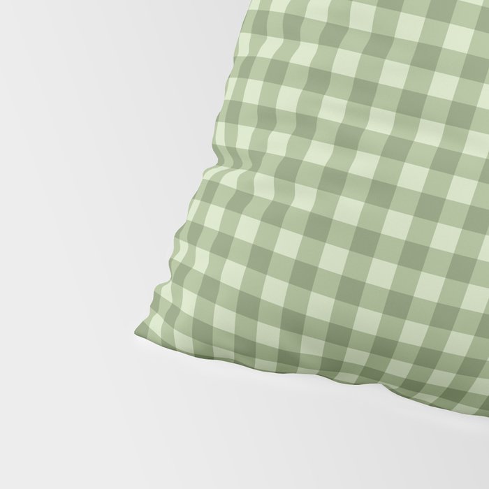 Gingham Plaid Pattern - Natural Green Pillow Sham Gallery Image 4