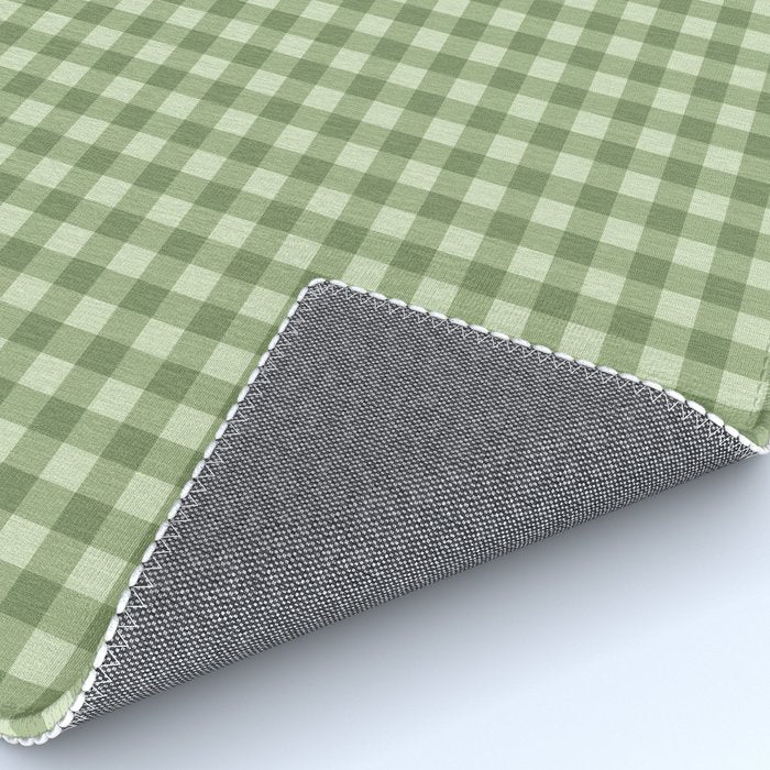Gingham Plaid Pattern - Natural Green Rug Gallery Image 4