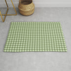 Gingham Plaid Pattern - Natural Green Rug Gallery Image 1