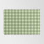 Gingham Plaid Pattern - Natural Green Rug Gallery Image 2