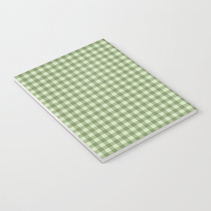 Gingham Plaid Pattern - Natural Green Notebook Gallery Image 3