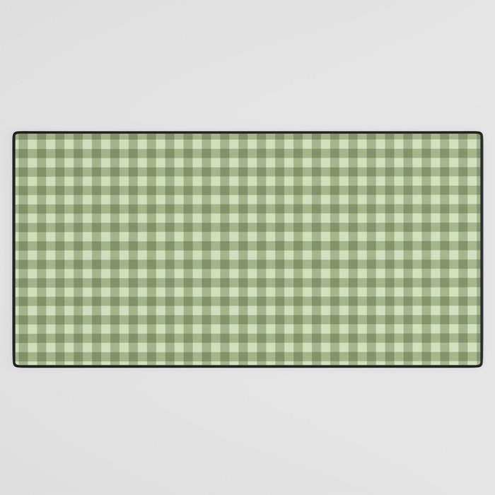 Gingham Plaid Pattern - Natural Green Desk Mat Gallery Image 3
