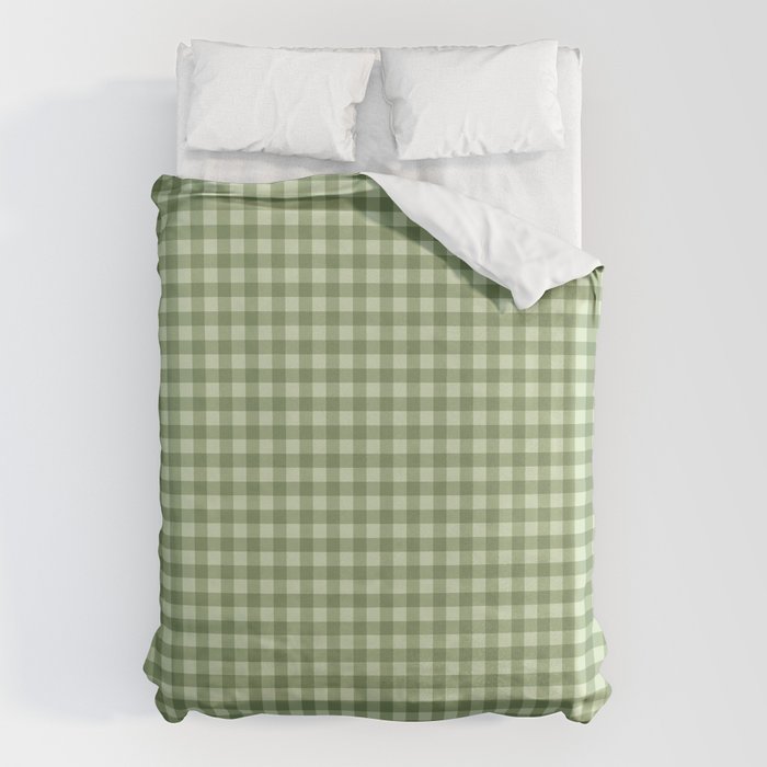 Gingham Plaid Pattern - Natural Green Duvet Cover Gallery Image 6