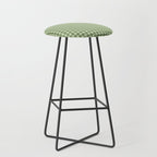 Gingham Plaid Pattern - Natural Green Stool Gallery Image 1