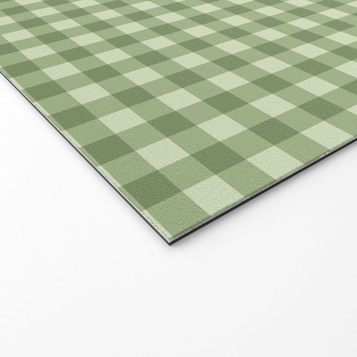 Gingham Plaid Pattern - Natural Green Welcome Mat Gallery Image 2
