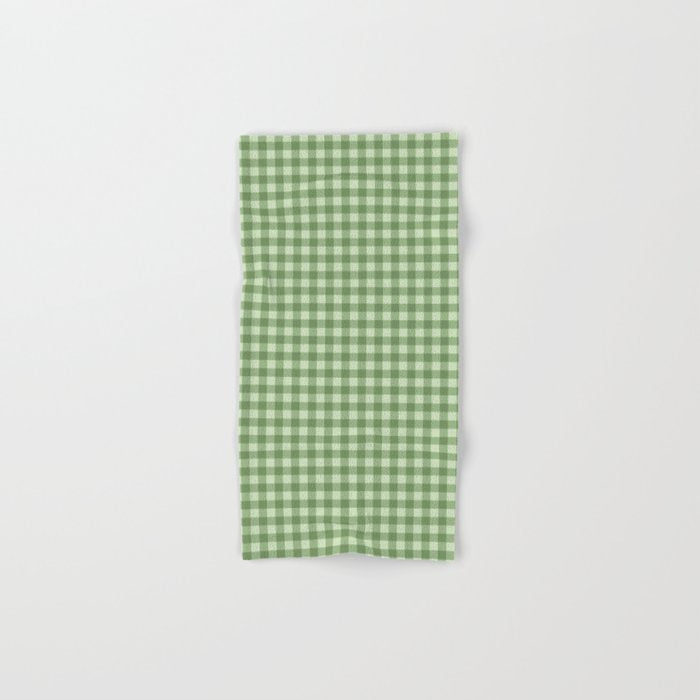 Gingham Plaid Pattern - Natural Green Bath Towel Gallery Image 1