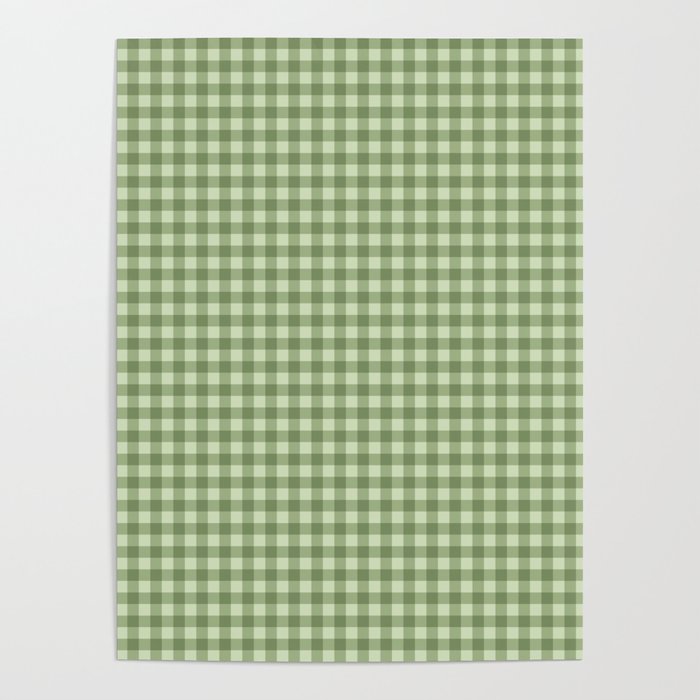 Gingham Plaid Pattern - Natural Green Poster Gallery Image 4