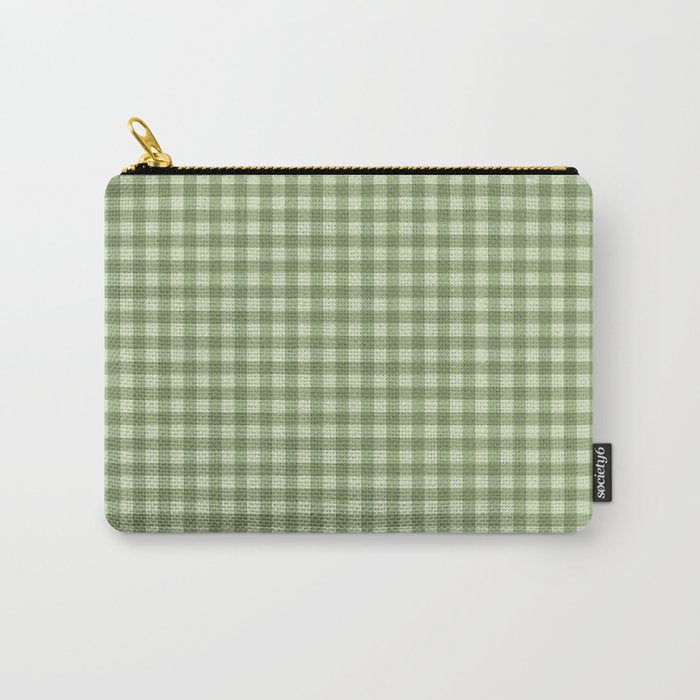 Gingham Plaid Pattern - Natural Green Carry All Pouch Gallery Image 1