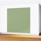 Gingham Plaid Pattern - Natural Green Wall Mural Gallery Image 2