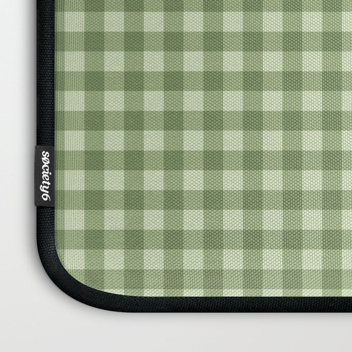 Gingham Plaid Pattern - Natural Green Laptop Sleeve Gallery Image 3