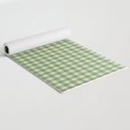 Gingham Plaid Pattern - Natural Green Yoga Mat Gallery Image 2