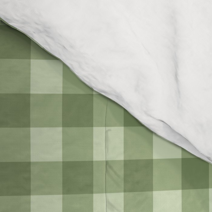 Gingham Plaid Pattern - Natural Green Comforter Gallery Image 4