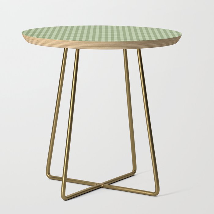 Gingham Plaid Pattern - Natural Green Side Table Gallery Image 1