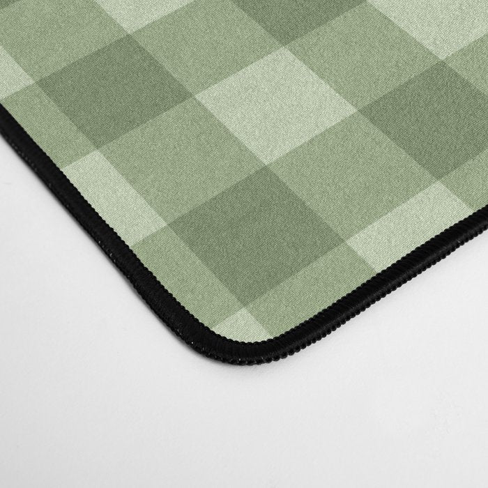Gingham Plaid Pattern - Natural Green Desk Mat Gallery Image 4
