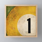 Billiards Ball cropped pool ball number 1 numeral game room man cave art Mini Art Print Gallery Image 1
