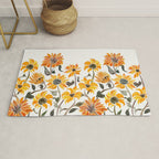 Sunflower Watercolor - Yellow & Black Palette Rug Gallery Image 1