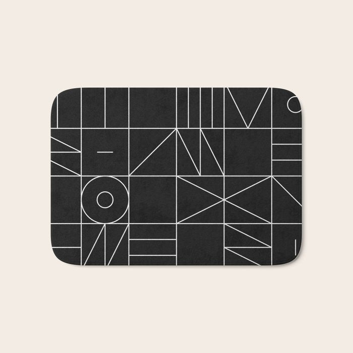 My Favorite Geometric Patterns No.9 - Black Bath Mat Gallery Image 1