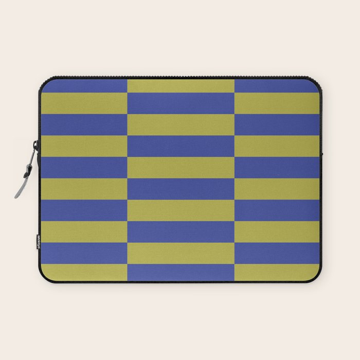 Bold Striped Pattern with Electric Cobalt and Chartreuse Colors Laptop Sleeve Gallery Image 1