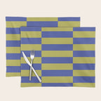 Bold Striped Pattern with Electric Cobalt and Chartreuse Colors Placemat Gallery Image 1