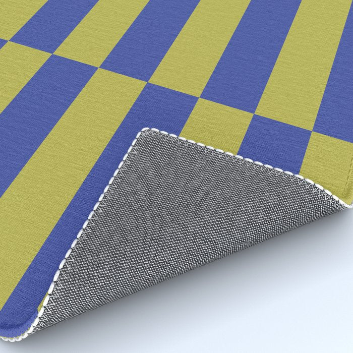 Bold Striped Pattern with Electric Cobalt and Chartreuse Colors Rug Gallery Image 4