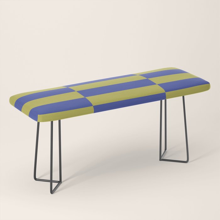 Bold Striped Pattern with Electric Cobalt and Chartreuse Colors Bench Gallery Image 1